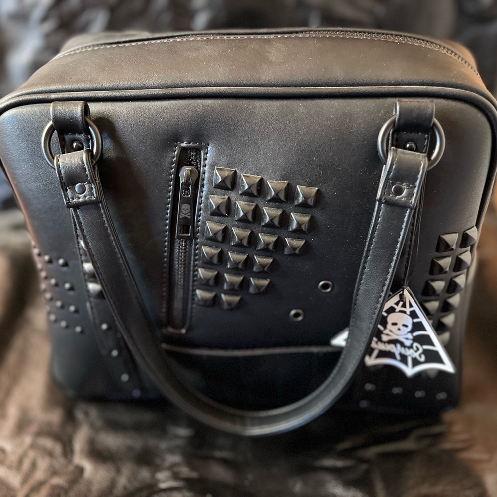 Black studded bag